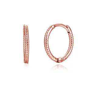 18K Rose Gold-Plated Textured Huggie Earrings