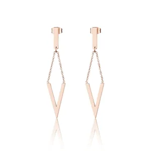 18K Rose Gold-Plated Triangle Drop Earrings