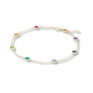 18K Yellow Gold Rainbow Topaz Bracelet