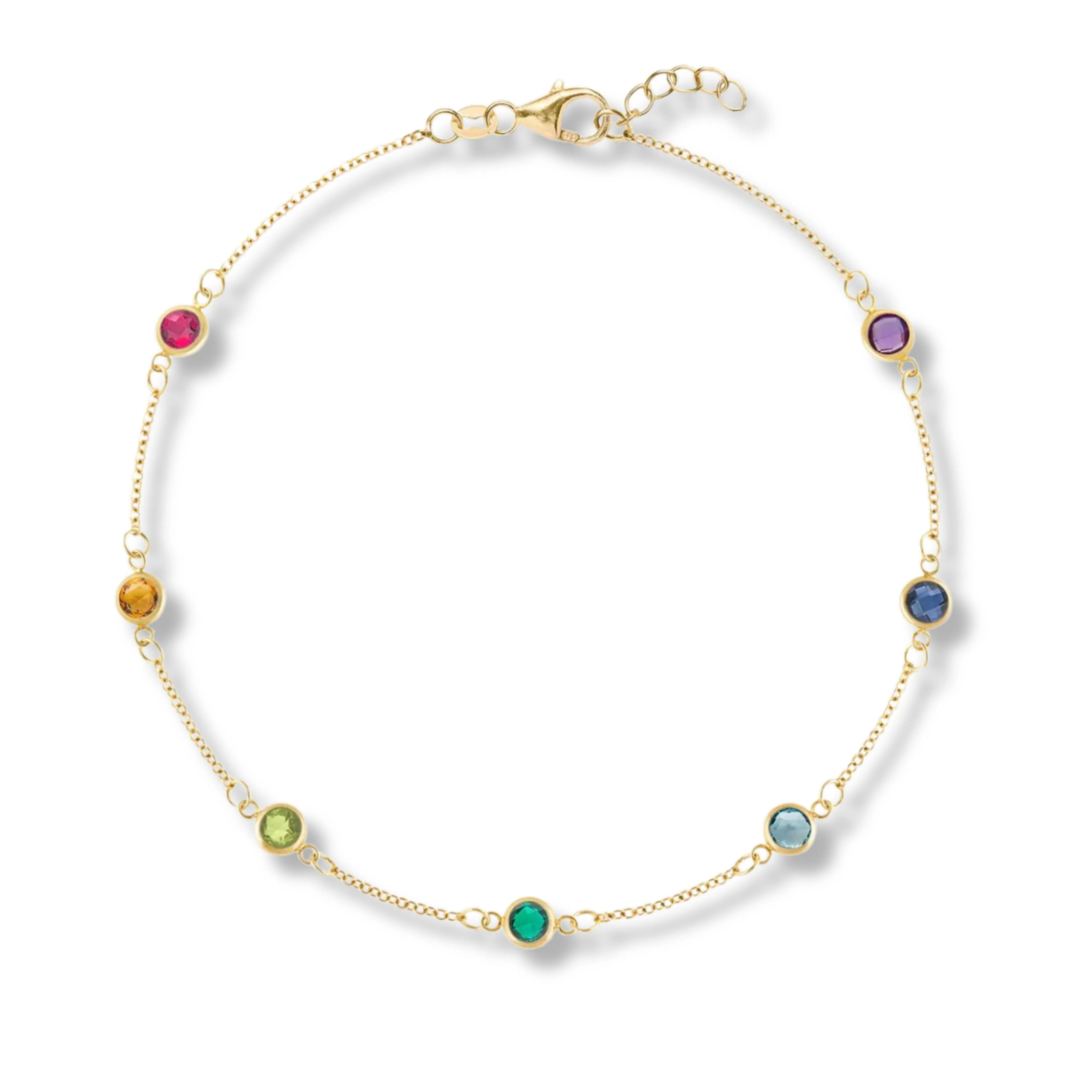 18K Yellow Gold Rainbow Topaz Bracelet