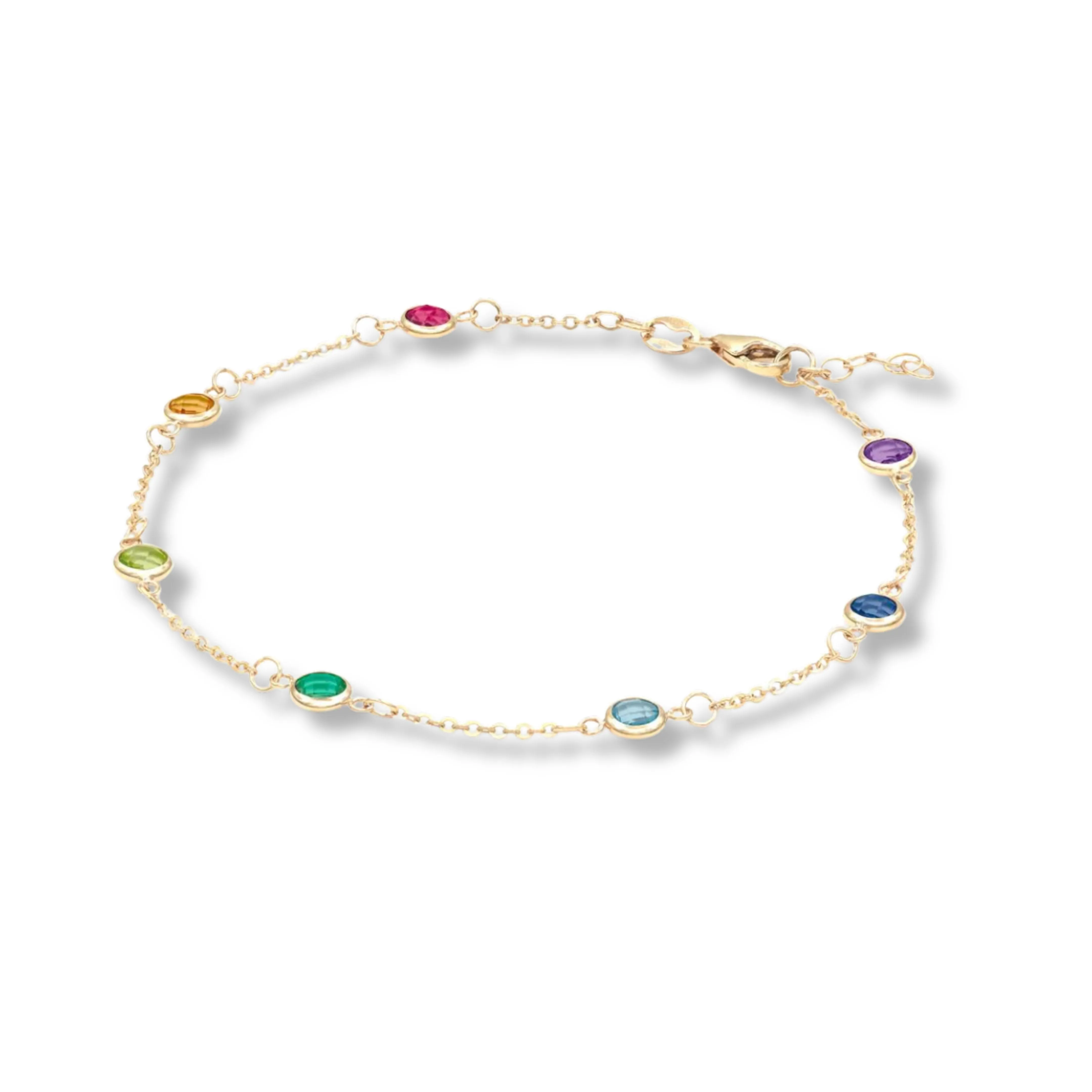 18K Yellow Gold Rainbow Topaz Bracelet