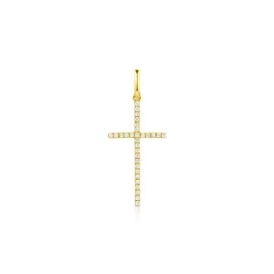 18kt Yellow Gold 30 Diamond Cross Pendant