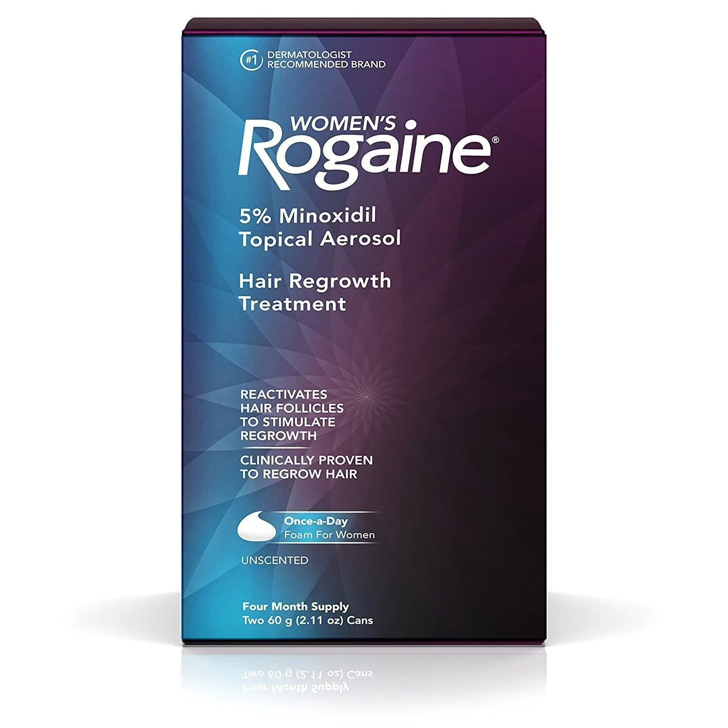 2 Month Supply Rogaine Women Once-A-Day Foam 5% Minoxidil Hair Loss
