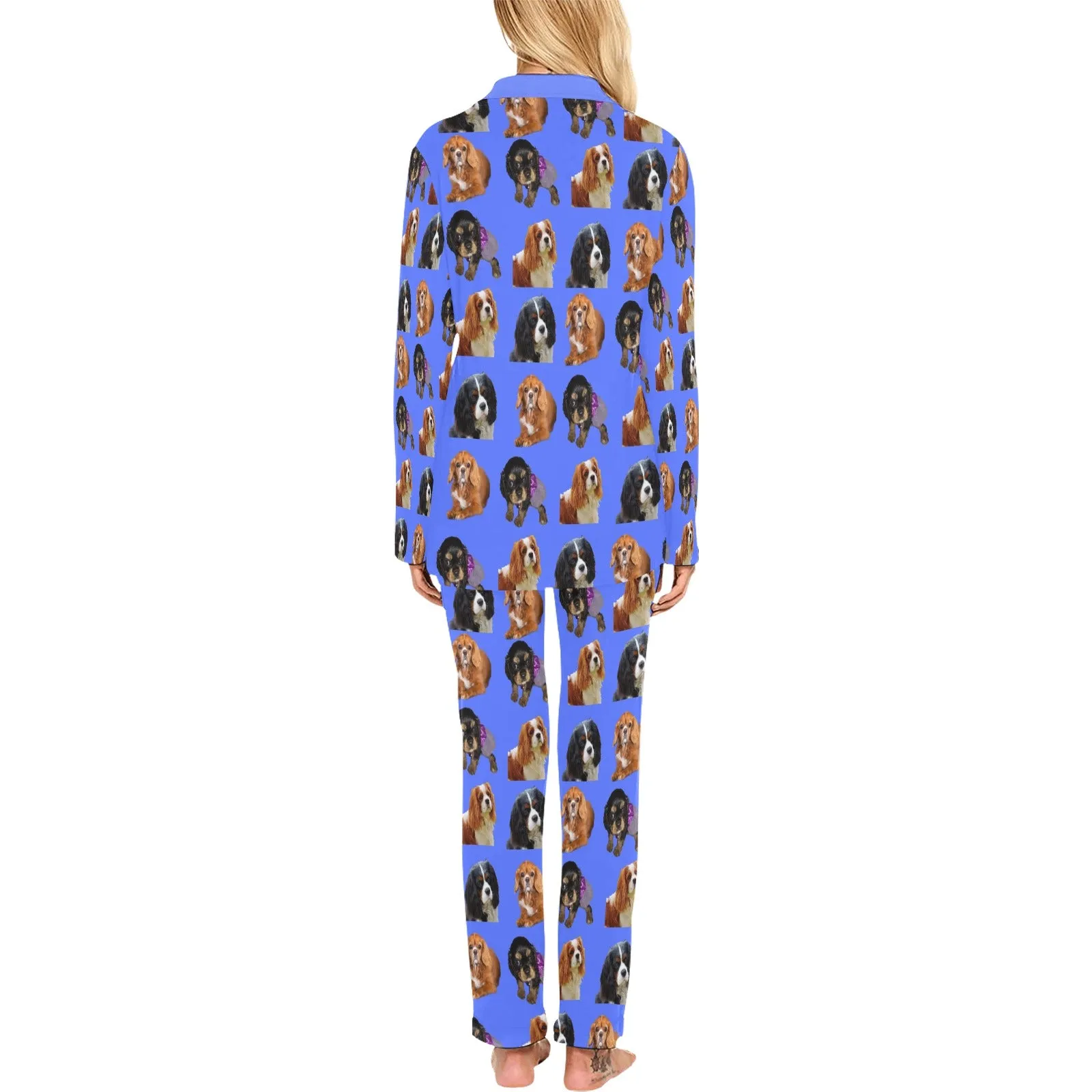 2 Piece Cavalier King Charles Spaniel Long PJ Set - All Cavs