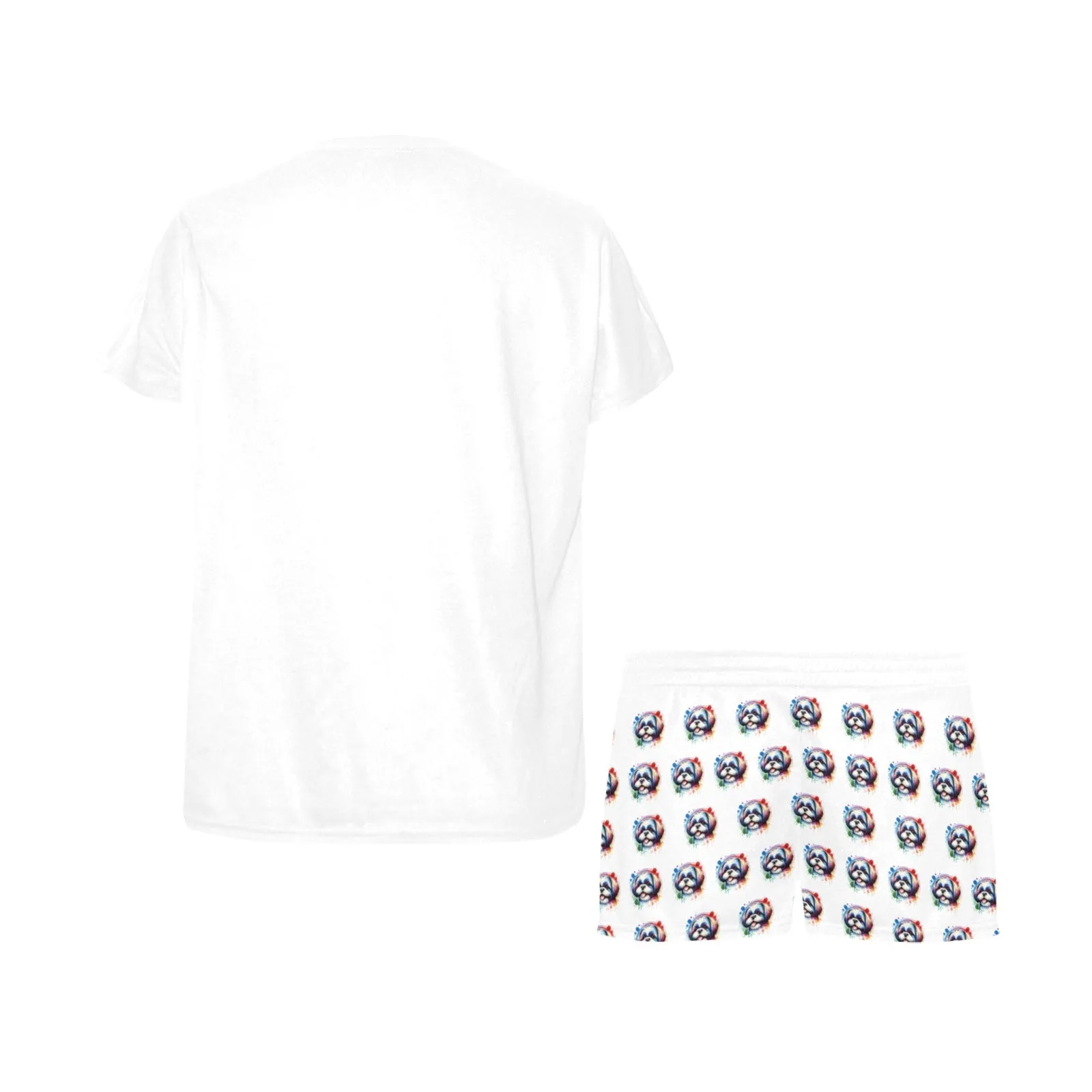 2 Piece Shih Tzu PJ Set - Watercolor
