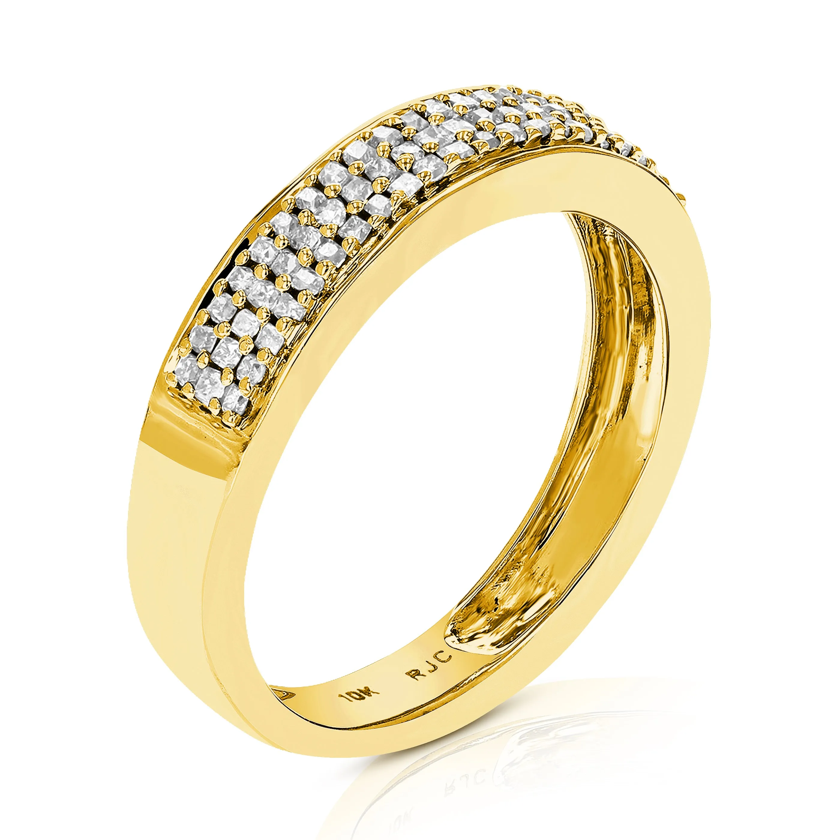 3/8 cttw Princess Diamond Wedding Band in 10K Gold