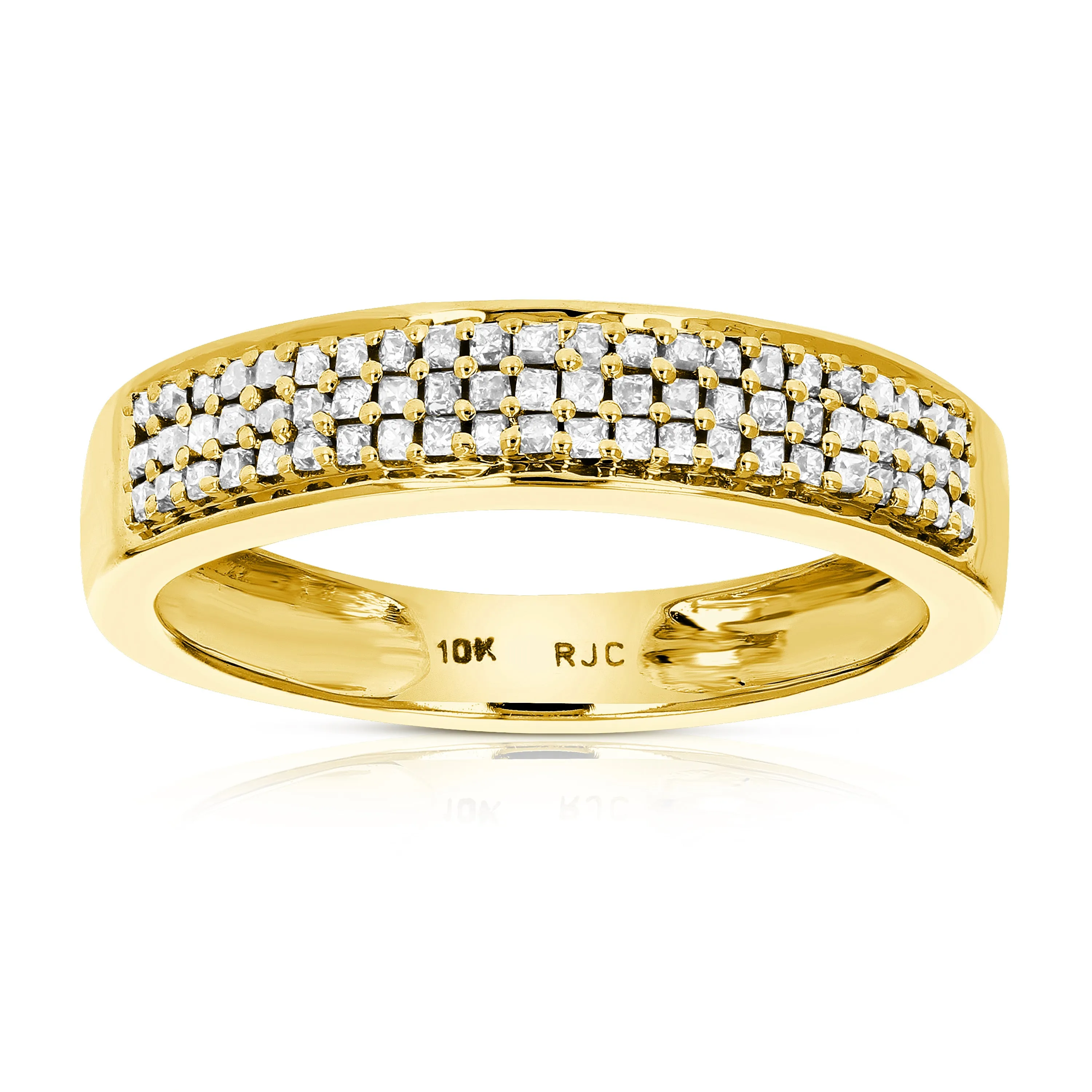 3/8 cttw Princess Diamond Wedding Band in 10K Gold