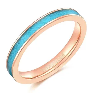 3mm Blue Turquoise Titanium Wedding Band