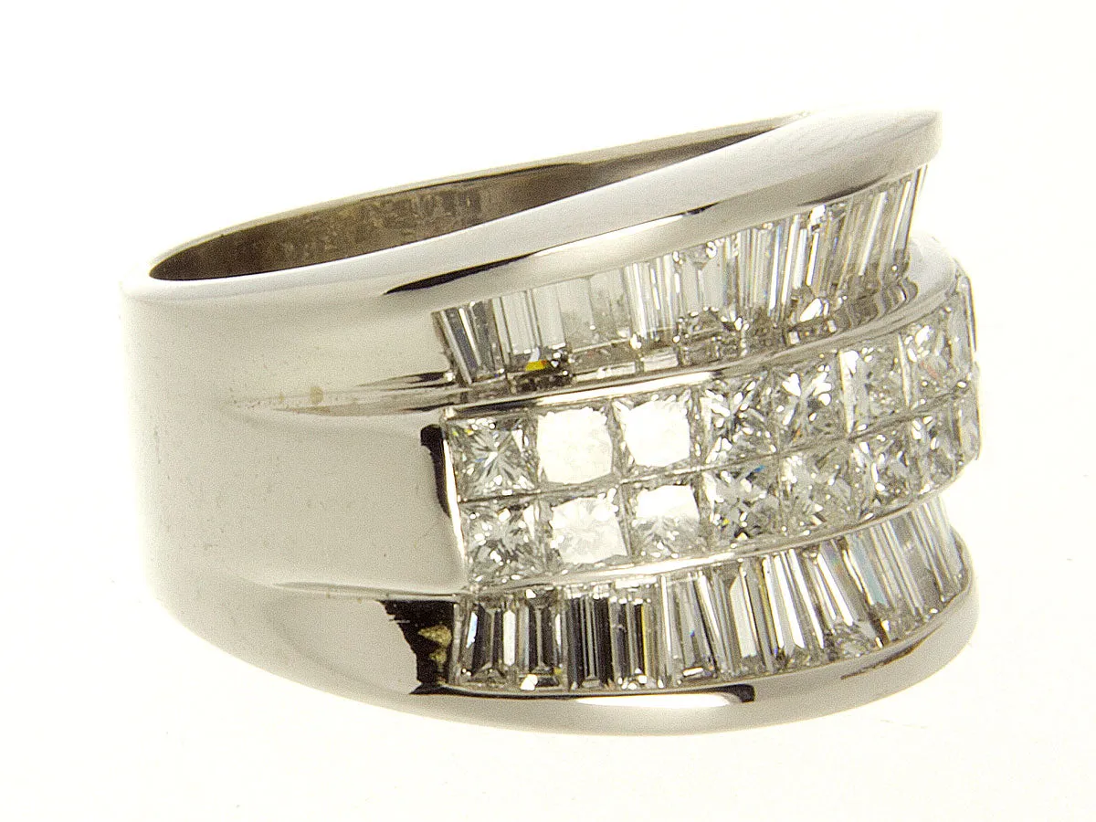 4.00ct Princess & Baguette Diamond Wide Band Ring