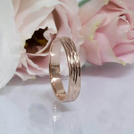 4mm Tree Bark Textured Band