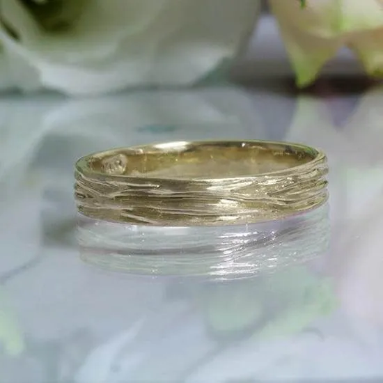 4mm Tree Bark Textured Band