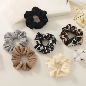 6-Piece Leopard Print Boho Large Scrunchies Set
