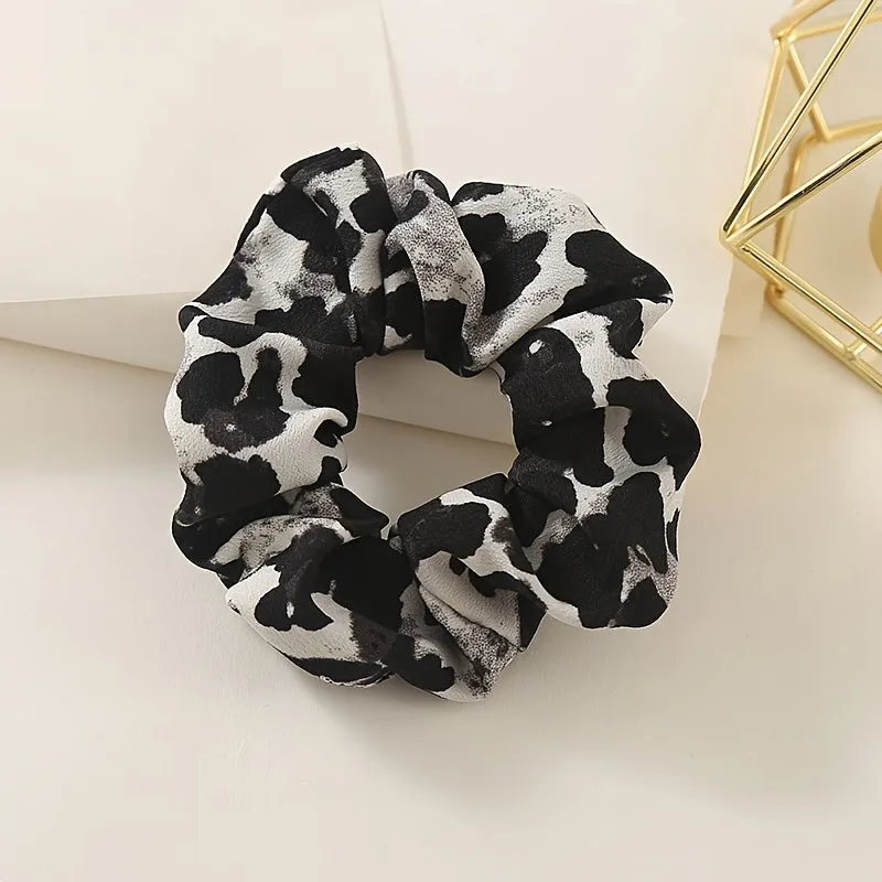 6-Piece Leopard Print Boho Large Scrunchies Set