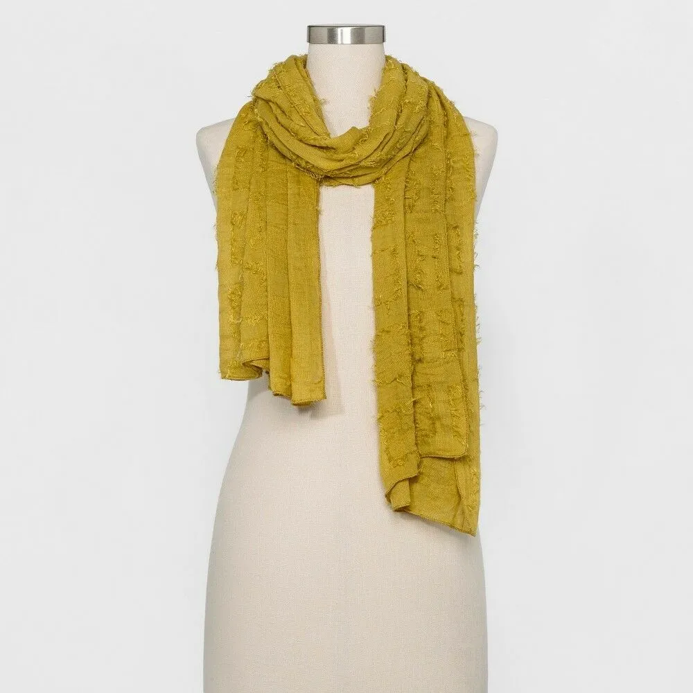 A New Day Women's Chartreuse Textured Scarf Yellow