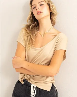ABBY SUPER SOFT BASIC TOP - LATTE