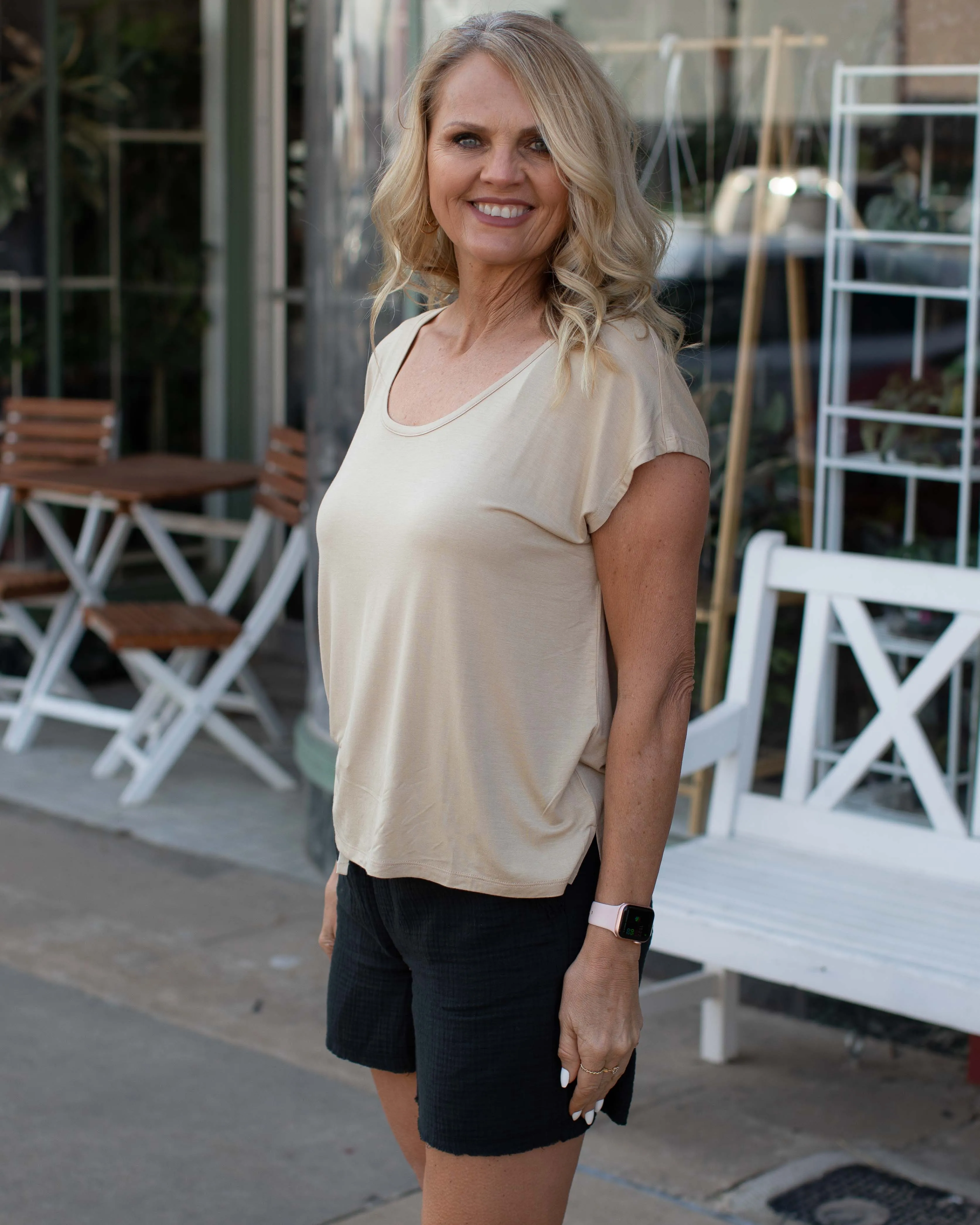 ABBY SUPER SOFT BASIC TOP - LATTE