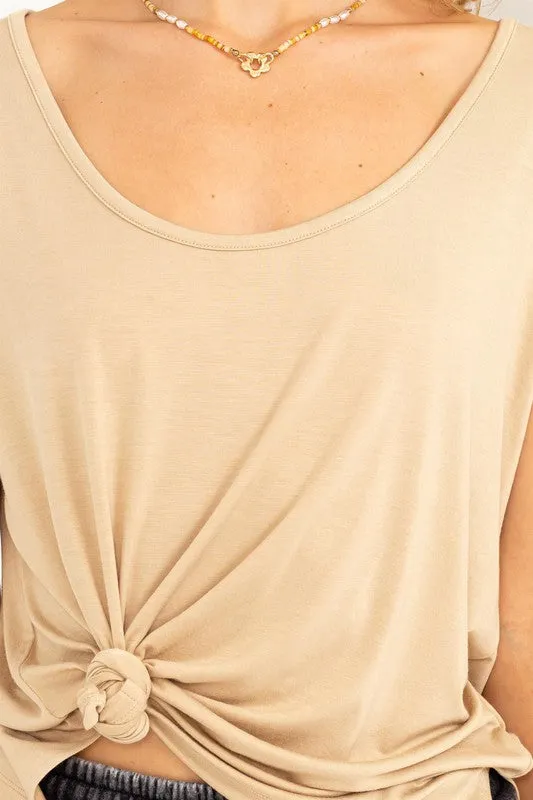 ABBY SUPER SOFT BASIC TOP - LATTE