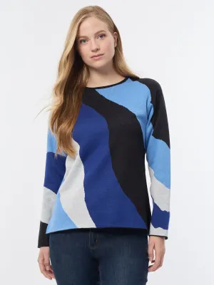 Abstract Colorblock Sweater
