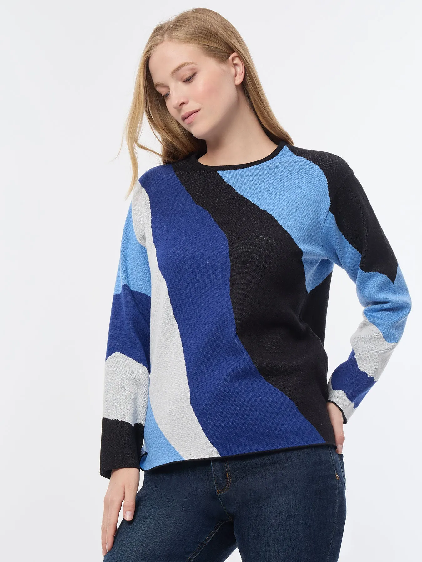Abstract Colorblock Sweater