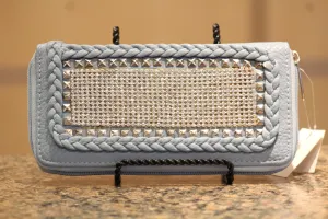 ADO | Braided Bling Zip Clutch Wallet