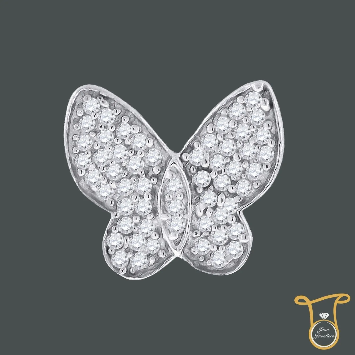Aesthetic Sterling Silver Round CZ Butterfly Pendant for Women