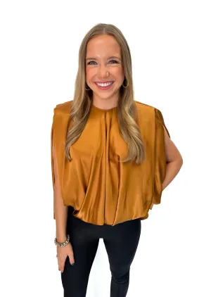 Amanda Uprichard Odessa Silk Top - Antique Bronze