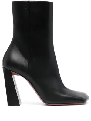 Amina Muaddi Marine 100mm leather ankle boots