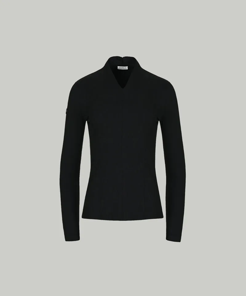 Anell Golf Soft Shawl Collar Top - Black