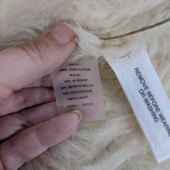 Ann Taylor Faux Shearling Moto zip up faux fur lined Women's Small EUC!