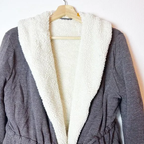 Anthropologie Saturday/Sunday Soft Gray Robe Sherpa sz L