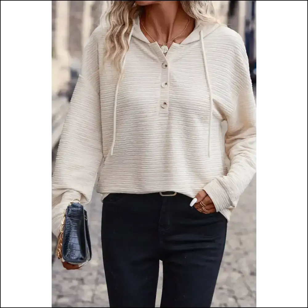 Apricot Textured Henley Hoodie: so Comfy, It's ! 🍑 Needful Things