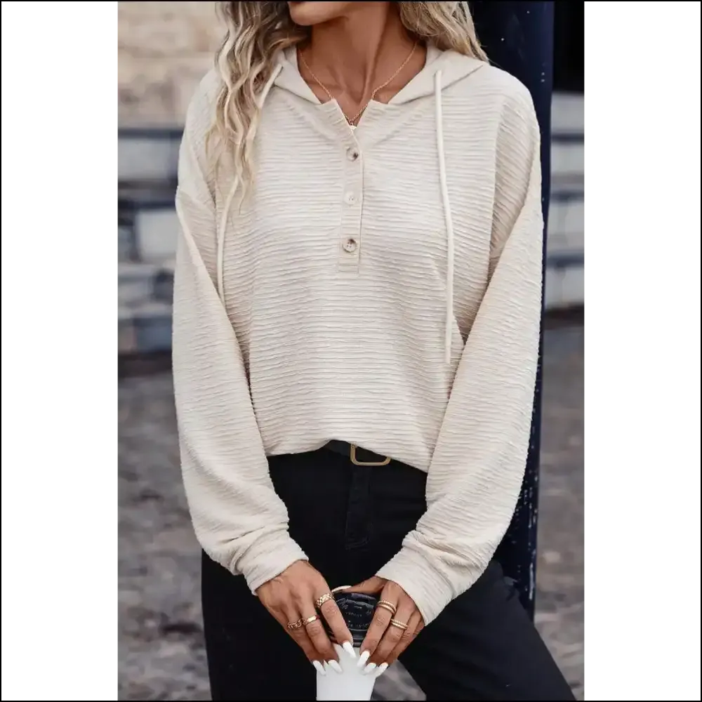 Apricot Textured Henley Hoodie: so Comfy, It's ! 🍑 Needful Things