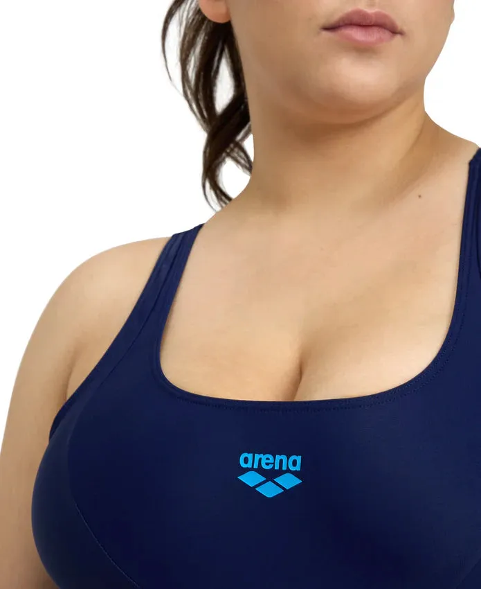 Arena Feel Women's Panel Control Pro Back Plus Swimsuit - Navy-Turquoise