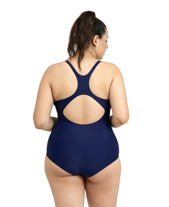 Arena Feel Women's Panel Control Pro Back Plus Swimsuit - Navy-Turquoise