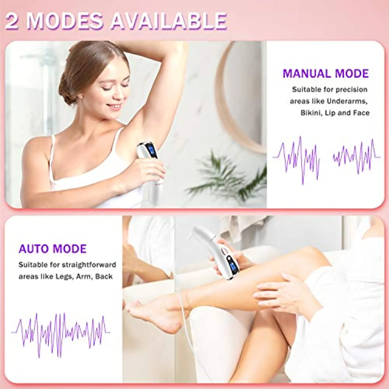 at-Home Hair Removal for Women & Men, Upgraded to 999,999 Flashes Laser Hair Removal, Permanent Painless Hair Removal Device for Facial Whole Body