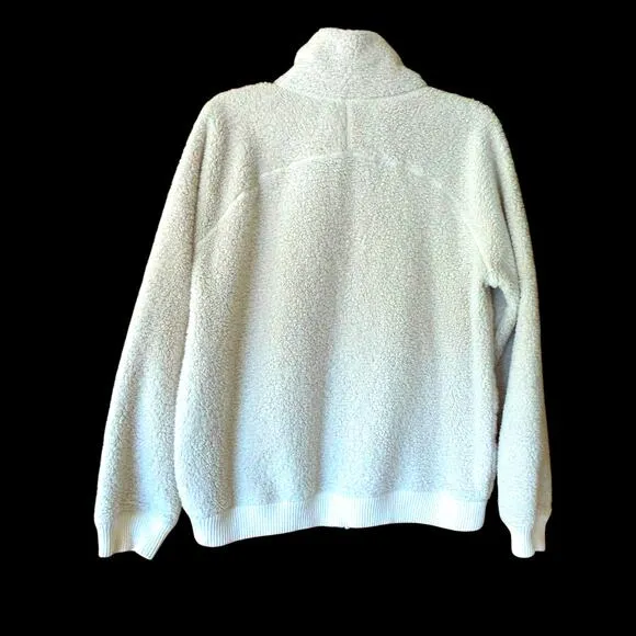 Athleta Tugga Fleece Jacket Women's Size M Full Zip Ivory Cream
