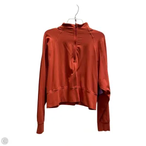 Athletic Top Long Sleeve Collar By Lululemon In Orange, Size: 12
