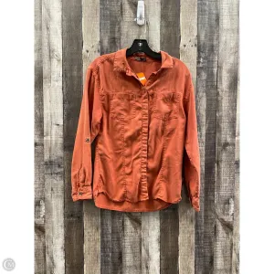 Athletic Top Long Sleeve Collar By Prana In Orange, Size: Xs