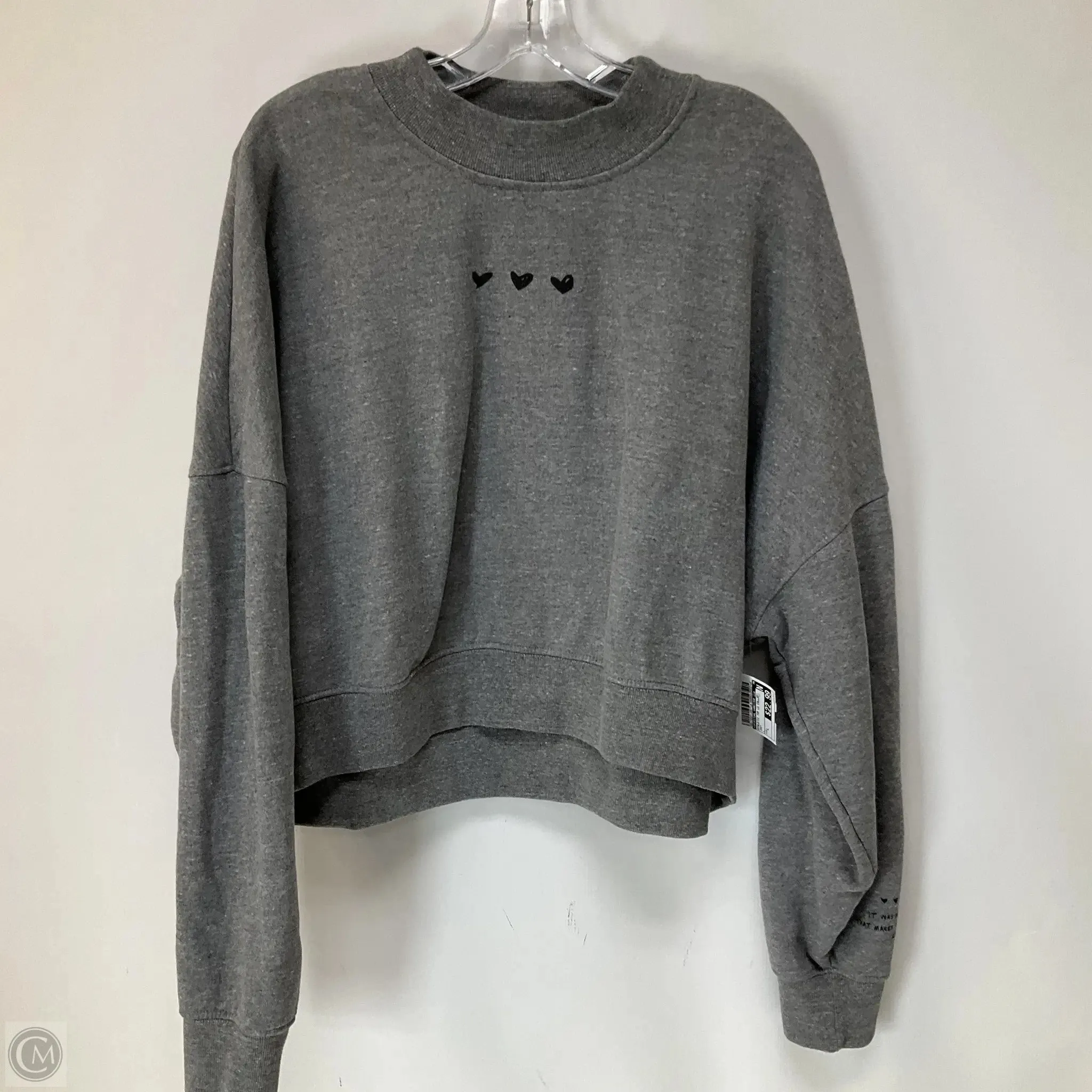 Athletic Top Long Sleeve Collar By Spiritual Gangster In Grey, Size: L
