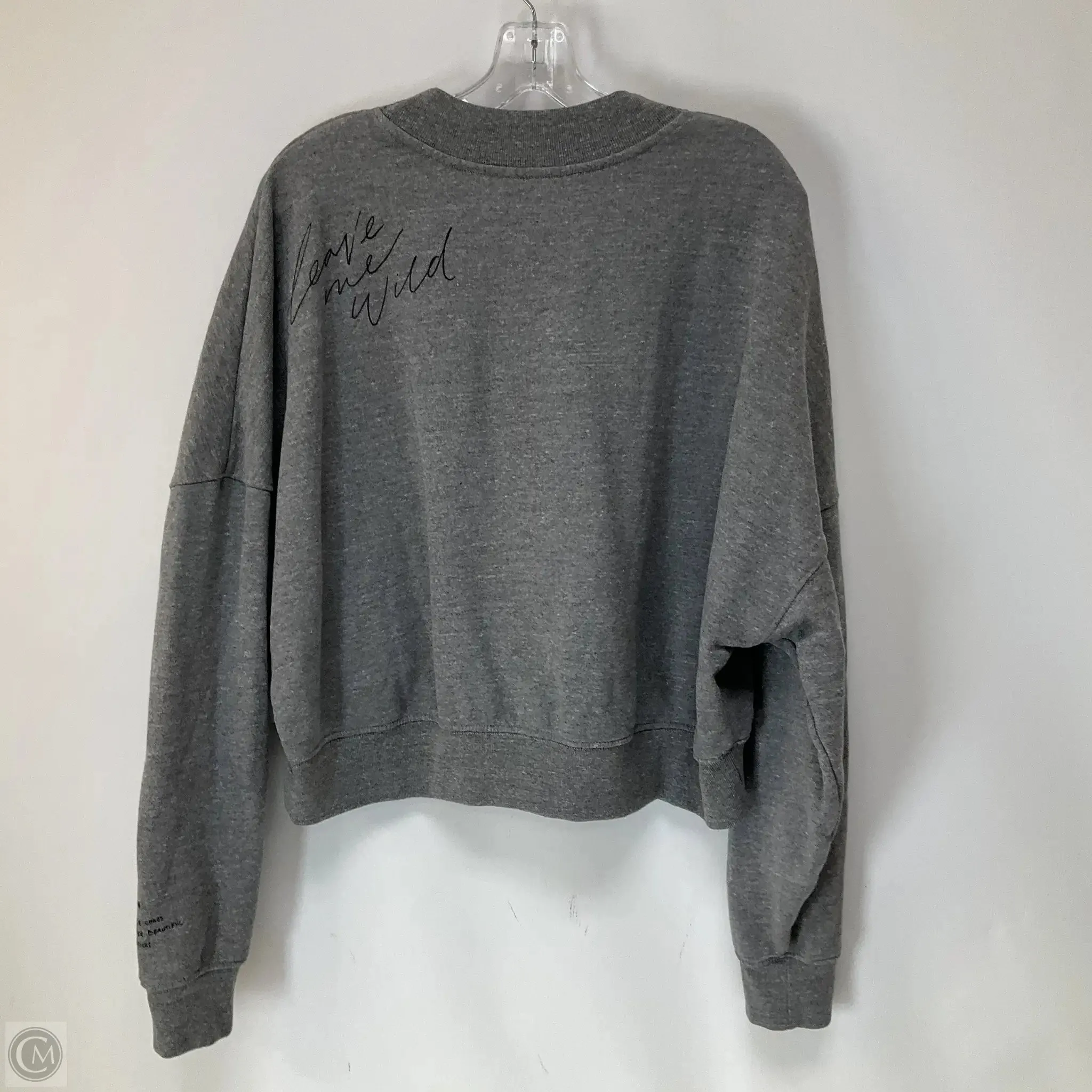 Athletic Top Long Sleeve Collar By Spiritual Gangster In Grey, Size: L