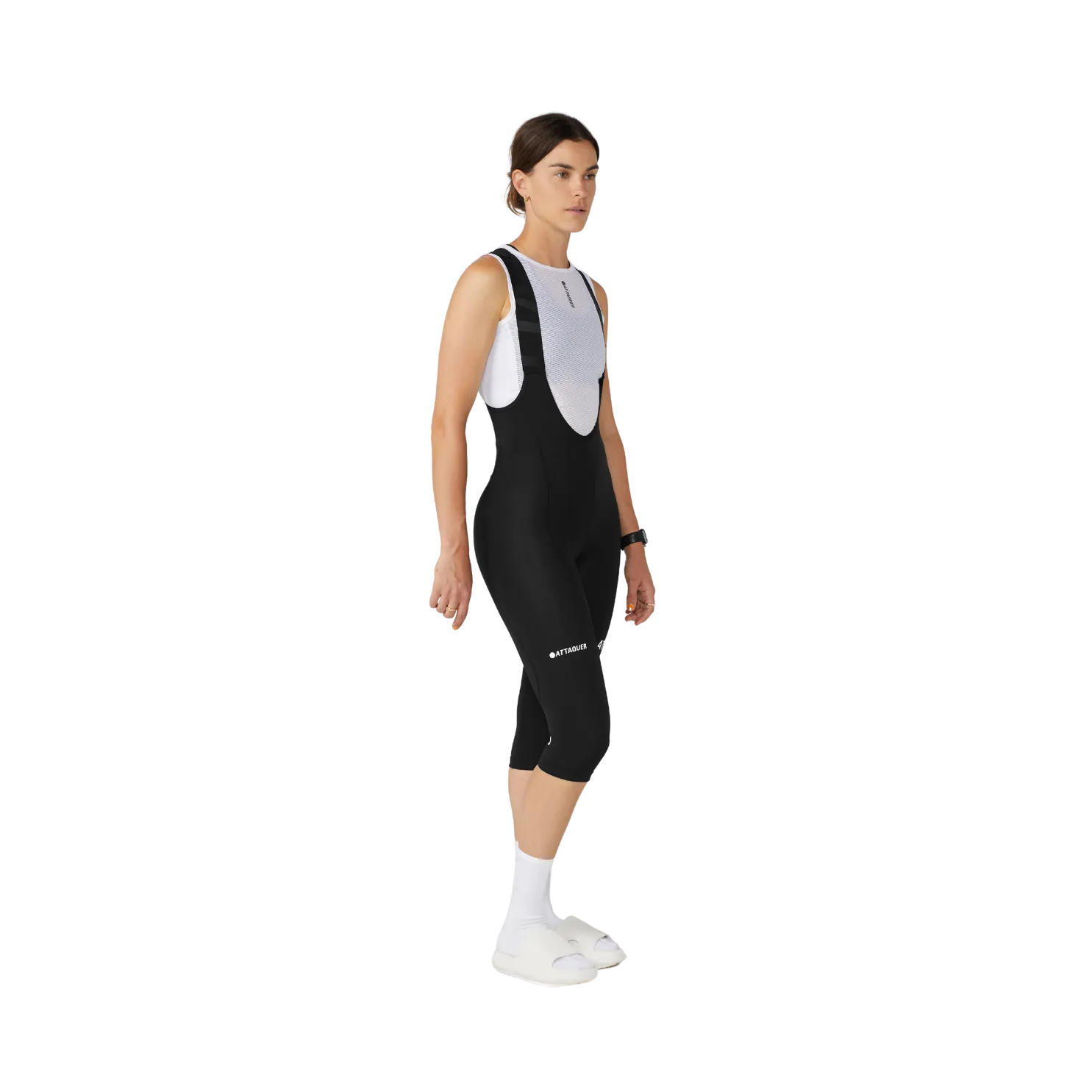 Attaquer Womens All Day 3/4 Bib - Black/White Logo