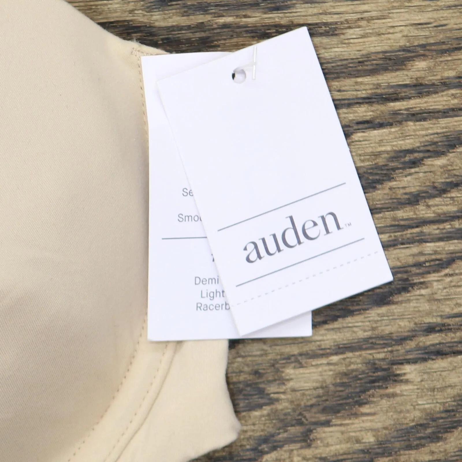 Auden Women's Ace Lightly Lined Demi Racerback Bra 552293 Beige Brown 36C