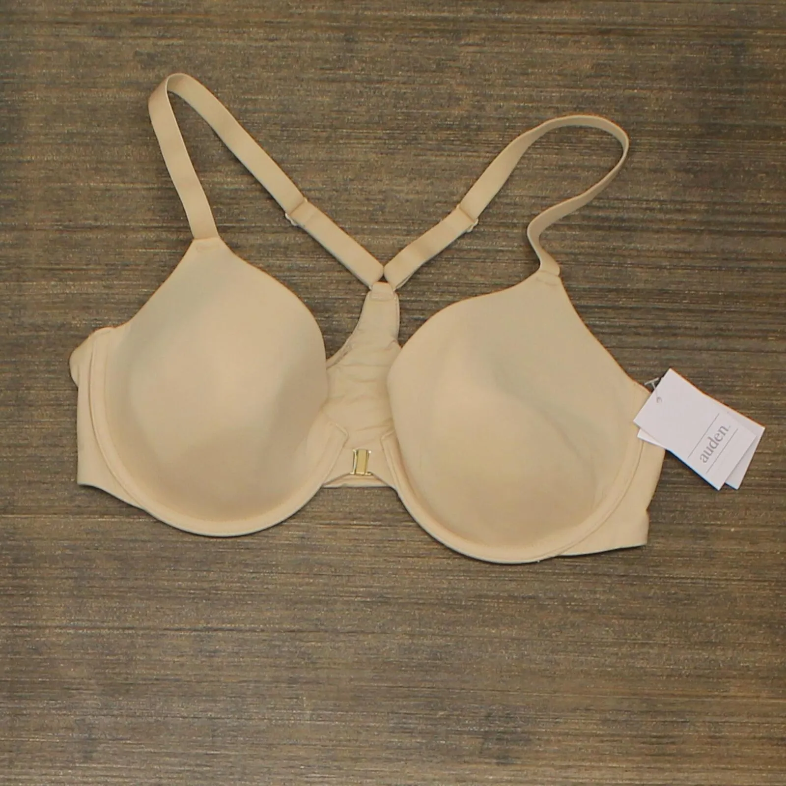 Auden Women's Ace Lightly Lined Demi Racerback Bra 552293 Beige Brown 36C