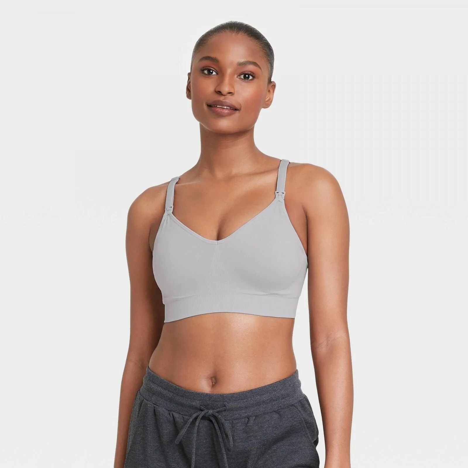 Auden Women's Nursing Seamless Bra 81408749 Chai Gray XL