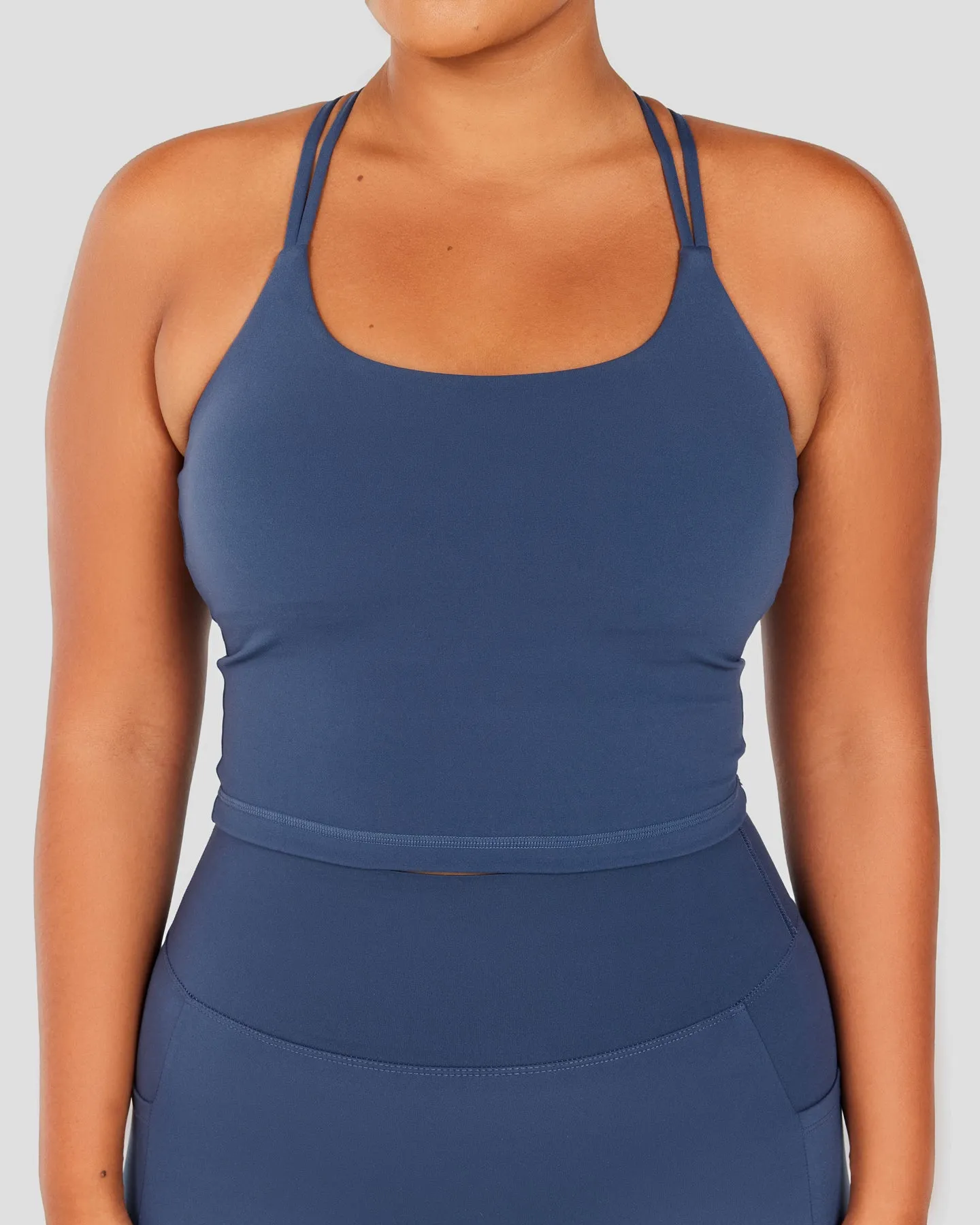 Aura Thin Strap Tank - Soft Navy