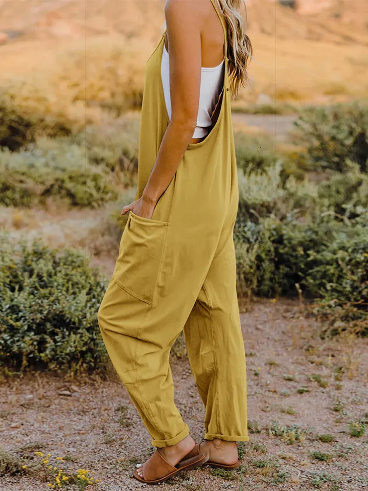 Ava Sleeveless V-Neck Pocketed Jumpsuit