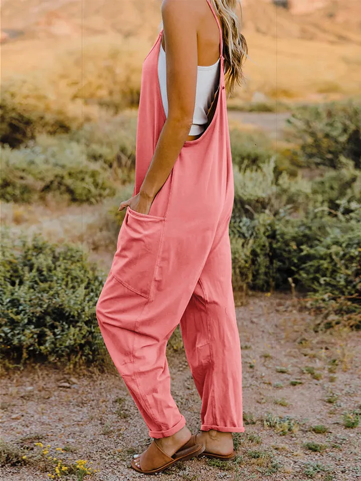 Ava Sleeveless V-Neck Pocketed Jumpsuit