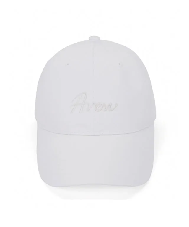 AVEN Cursive Embroidery Ball Cap - White