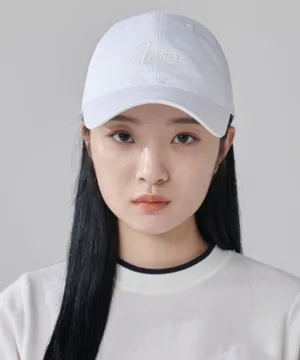 AVEN Cursive Embroidery Ball Cap - White