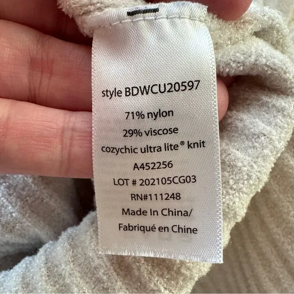 Barefoot Dreams Cozychic Ultra Lite Ribbed Zip Up Poncho Womens 1X Dreamy Soft